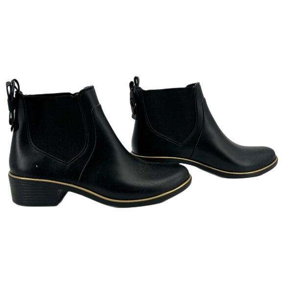 Kate Spade Black Ankle Rubber Boots | Size 9 - Picture 1 of 6